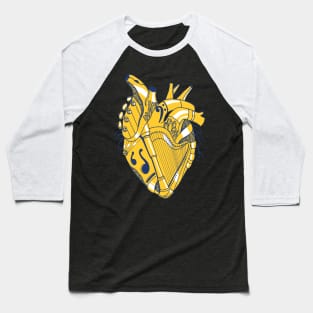 Navy Gold No 2 Musical Heart Baseball T-Shirt